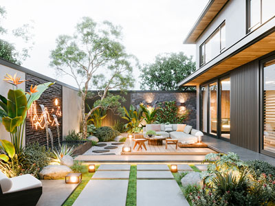 现代别墅庭院景观园艺小品