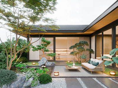 新中式庭院景观园艺小品