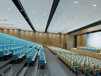 现代报告厅 会议厅 多功能大厅3d模型 现代报告厅 会议厅 多功能大厅