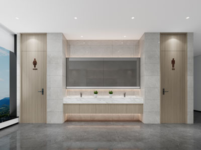 现代公共卫生间 洗手间