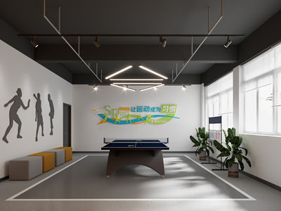 现代乒乓球室 桌球室3d模型 现代乒乓球室 桌球室