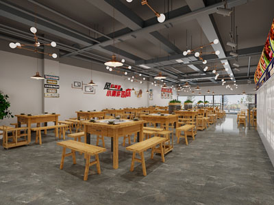 工业风loft怀旧饭店餐馆就餐区