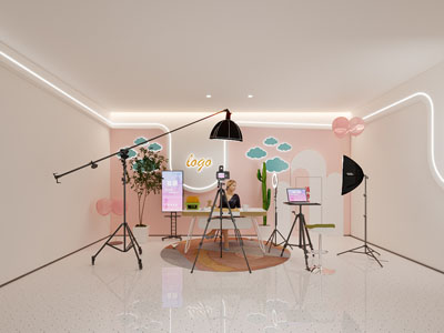 现代化妆品直播间