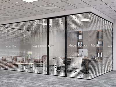 现代办公区玻璃隔断 董事长总经理办公室