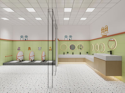 现代幼儿园公共卫生间