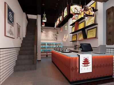 新中式饭店餐馆点餐收银区