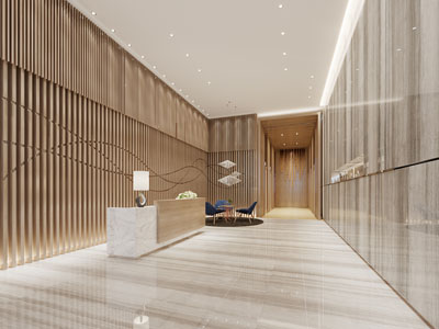 现代酒店大堂前台接待