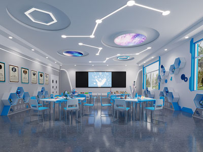 现代科技智慧教室 儿童科学教室3d模型 现代科技智慧教室 儿童科学教室