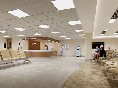 现代医院大厅 导诊服务台3d模型 现代医院大厅 导诊服务台