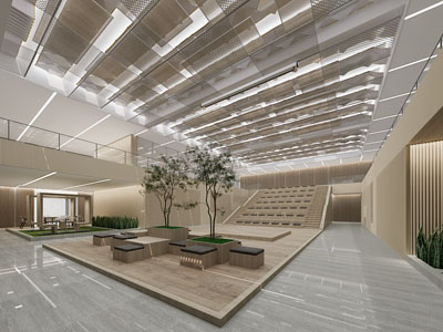 新中式办公中庭休闲区