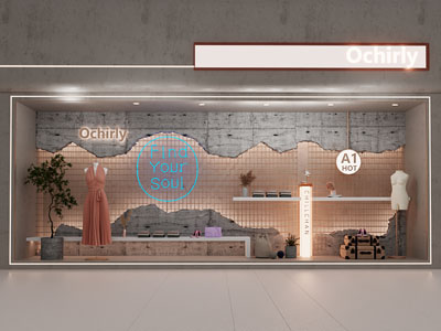 现代女装橱窗 门头