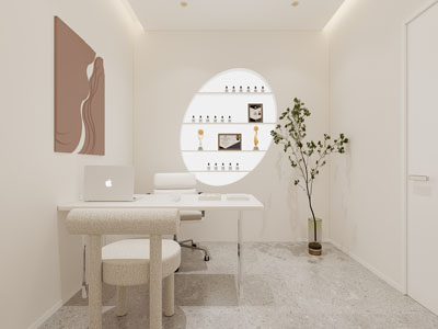 现代奶油风美容院办公室 洽谈室