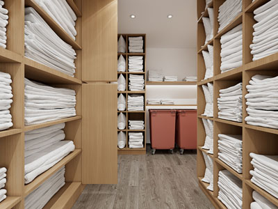 现代酒店 民宿 宾馆布草间 酒店用品收纳间 储藏间