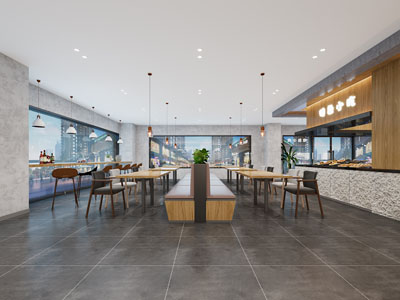 现代饭店餐馆就餐区