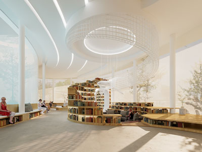 现代图书馆 阅览室 书吧3d模型 现代图书馆 阅览室 书吧