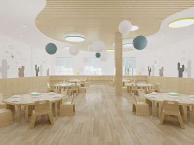 现代幼儿园 儿童食堂餐厅