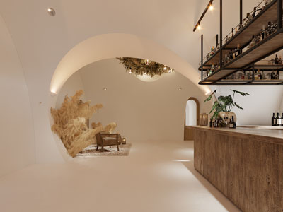 侘寂风餐厅吧台 接待区