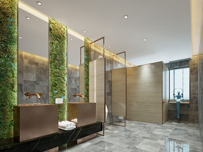 现代公共卫生间 洗手间