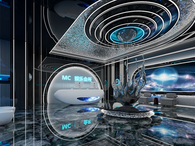 后现代KTV会所大堂前台接待