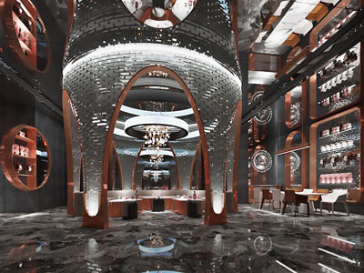 现代高级酒吧3d模型 现代高级酒吧