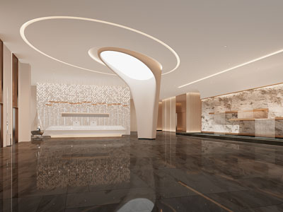 现代大堂前台接待