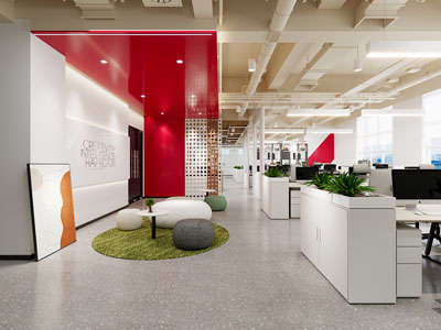 现代员工公共办公区