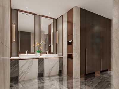 新中式公共卫生间 洗手间