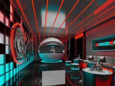 后现代酒吧包房3d模型 后现代酒吧包房