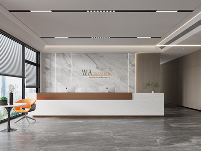 现代公司前台接待台 前台接待区