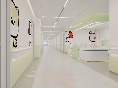 现代儿童医院护士站 走廊过道3d模型 现代儿童医院护士站 走廊过道
