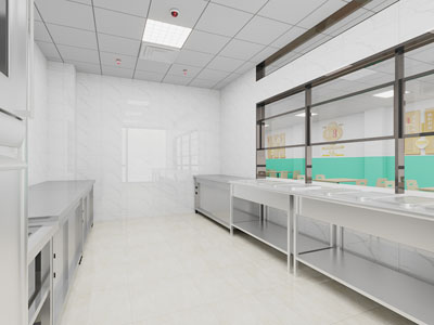 现代不锈钢后厨 食堂