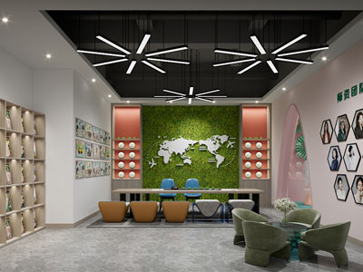 现代培训机构大厅前台接待区