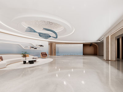 现代酒店大堂前台接待区