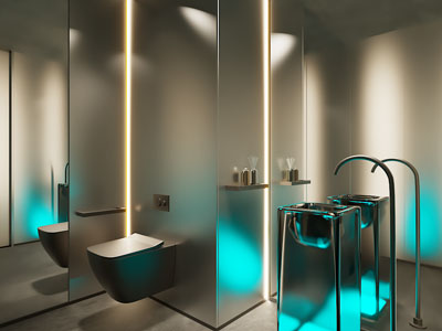 现代公共卫生间  洗手间