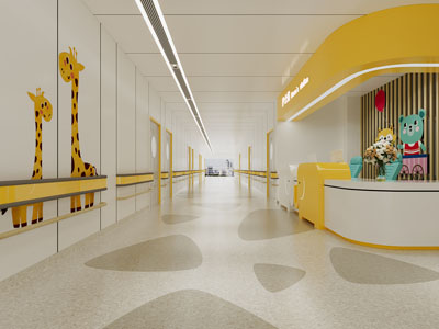 现代幼儿圆走廊过道