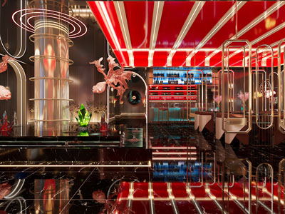 现代轻奢酒吧3d模型 现代轻奢酒吧