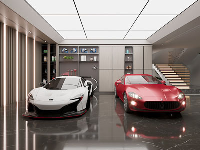 现代地下停车库 停车场3d模型 现代地下停车库 停车场