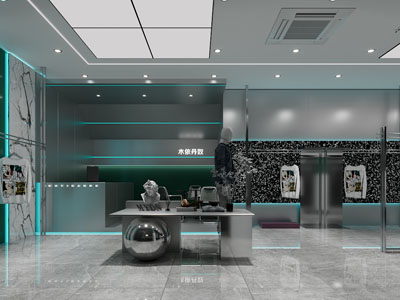 现代科技感服装专卖店 潮牌服装店