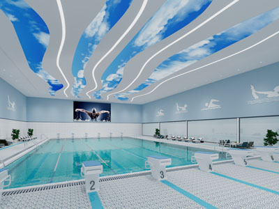 现代室内游泳馆3d模型 现代室内游泳馆