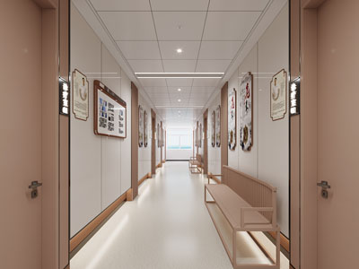 新中式医院走廊过道