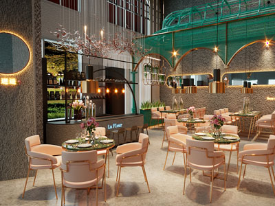 现代轻奢饭店餐馆就餐区