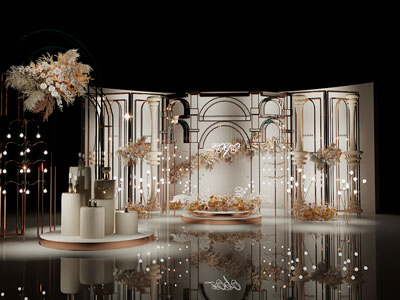 现代轻奢美陈 婚庆舞台