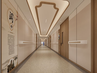 新中式医院病房走廊过道3d模型 新中式医院病房走廊过道