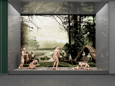 现代原始人生活劳动场景展馆