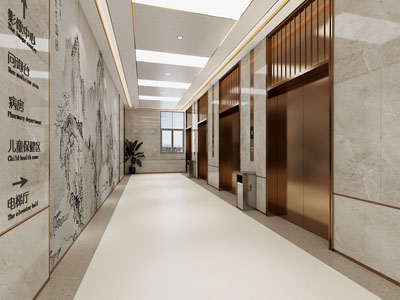 新中式医院病房走廊过道