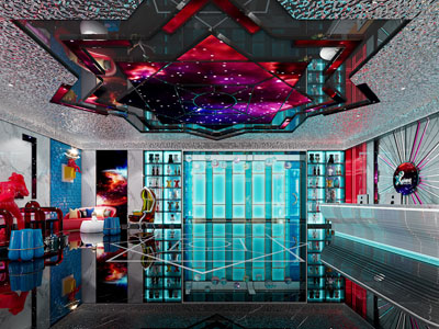 现代KTV大堂前台接待区