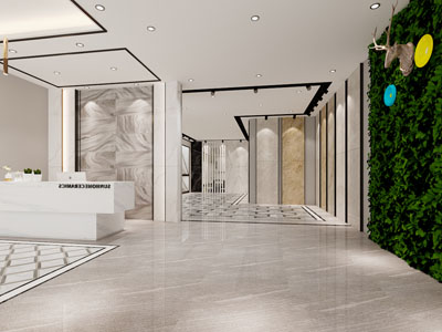 现代公司大厅前台接待区