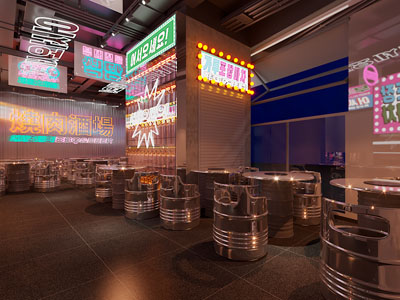 工业风loft烧烤火锅店就餐区3d模型 工业风loft烧烤火锅店就餐区