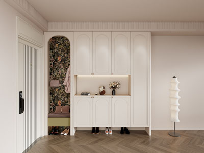 法式奶油风玄关鞋柜