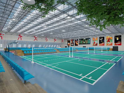 现代羽毛球馆3d模型 现代羽毛球馆